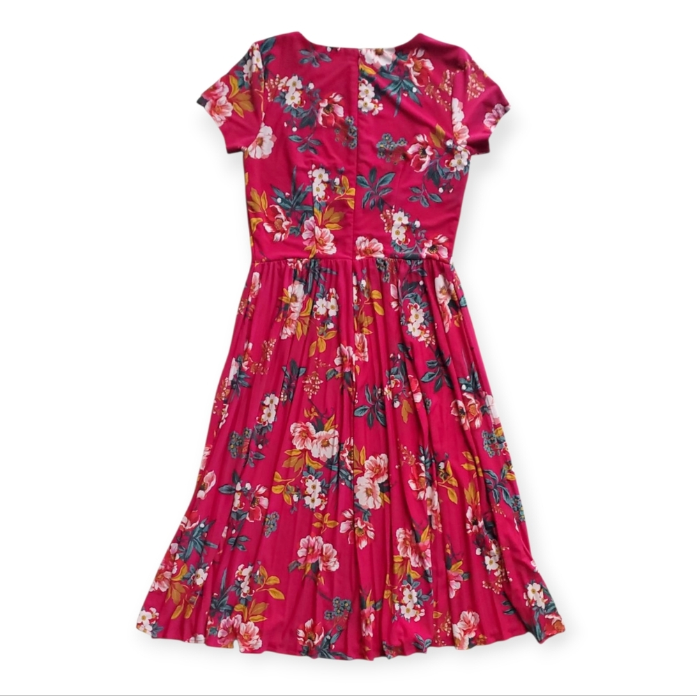 LOFT Women's Floral Dress in Red and Pink - Picture 2 of 3